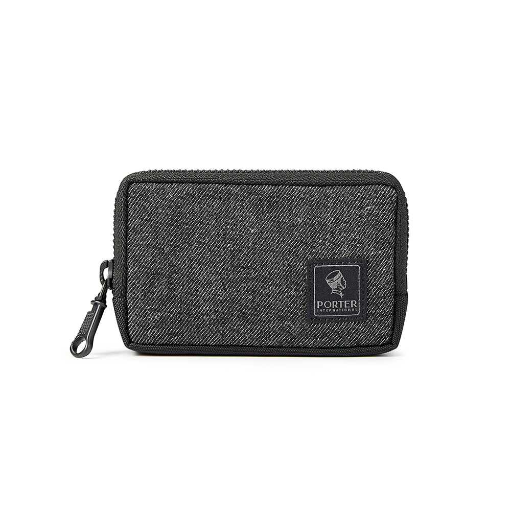 PORTER INTERNATIONAL 牛仔拼接 PATCH WORK系列 零錢包 (黑色)