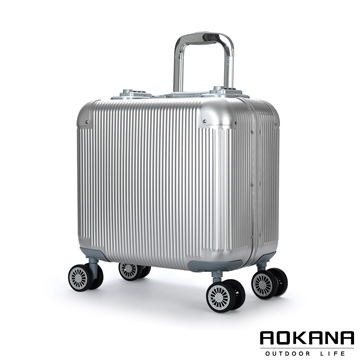 AOKANA 奧卡納 第二代可拆式新內裝 18吋輕量鋁鎂合金登機箱行李箱10年保固(銀鋁色)96-003D