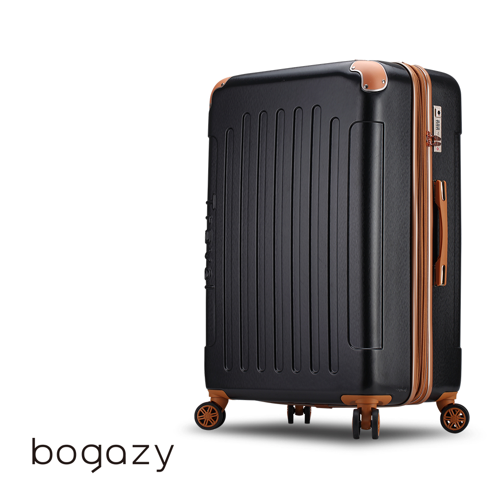 Bogazy 復刻彼卡 29吋海關鎖可加大行李箱(黑)