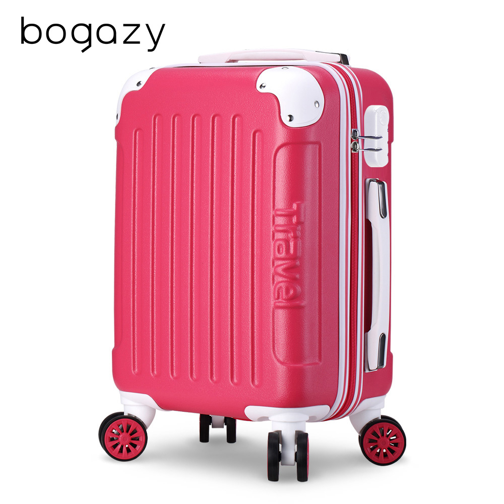 Bogazy 繽紛蜜糖 20吋密碼鎖行李箱登機箱(亮麗桃)