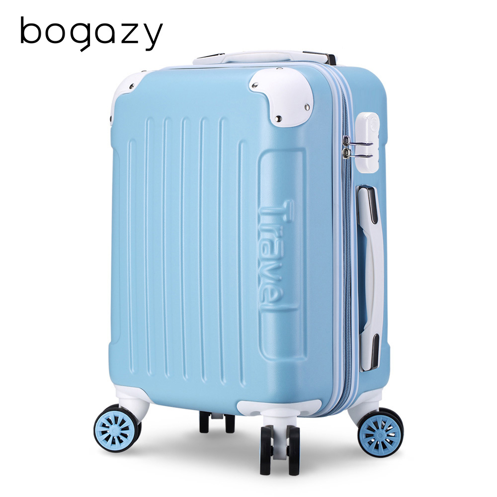 Bogazy 繽紛蜜糖 25吋馬卡龍密碼鎖行李箱(天空藍)