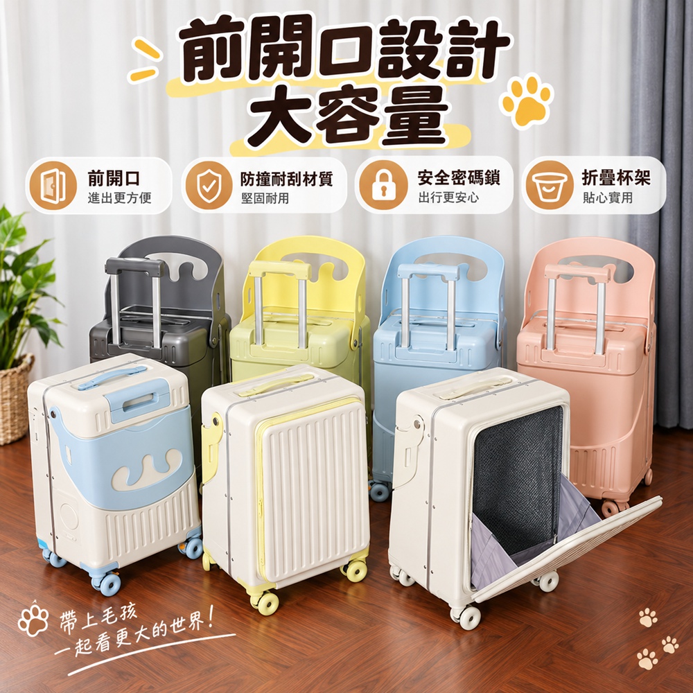 【設彩】側開可坐行李箱 20寸可坐騎溜娃拉桿旅行箱（安全帶坐墊 防撞防刮 抗菌裏布）