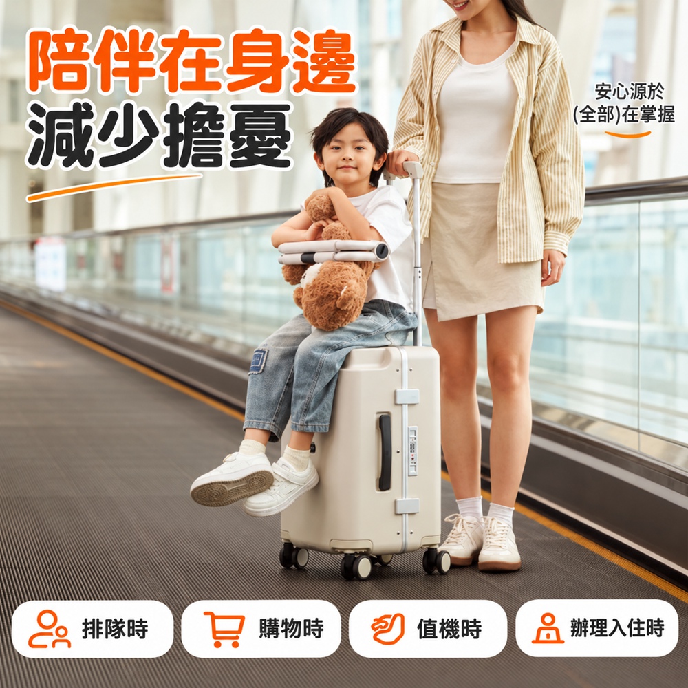 【設彩】兒童可坐行李箱 22寸旅行拉桿箱 可坐騎拉桿密碼行李箱(鋁合金邊框 四輪避震 耐磨防刮)