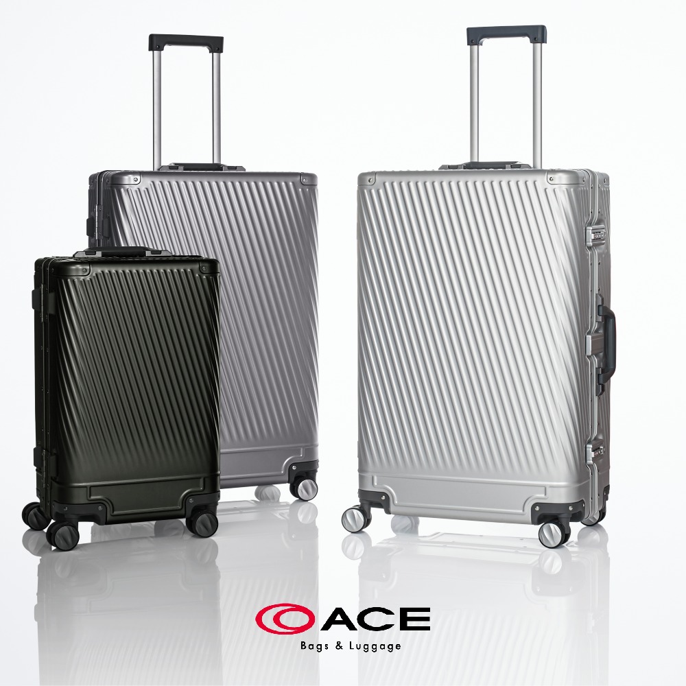 ACE BAGS & LUGGAGE 22吋 Algonam2-F 鋁合金鋁框釦質感斜紋登機箱行李箱(多色可選 06991)