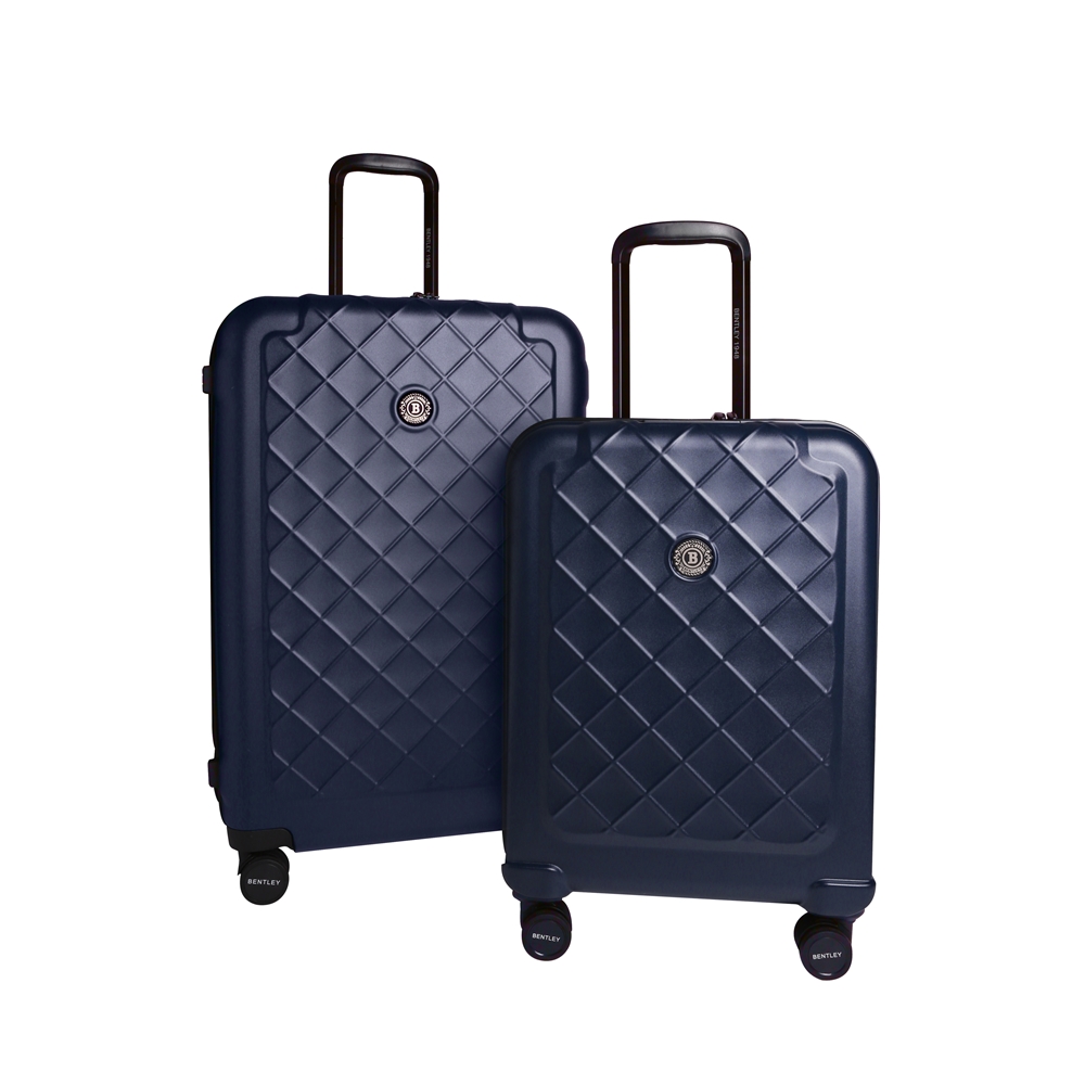 BENTLEY 賓利 26吋+20吋 PC+ABS VIP限定家徽版防爆行李箱 二件組-深藍