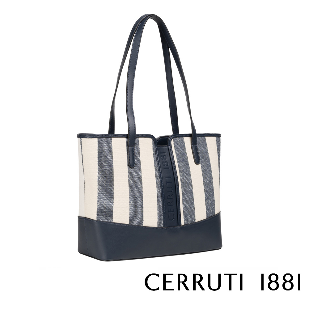 Cerruti 1881 頂級義大利手提拖特包 全新專櫃展示品 (深藍色 CEBA06443T)