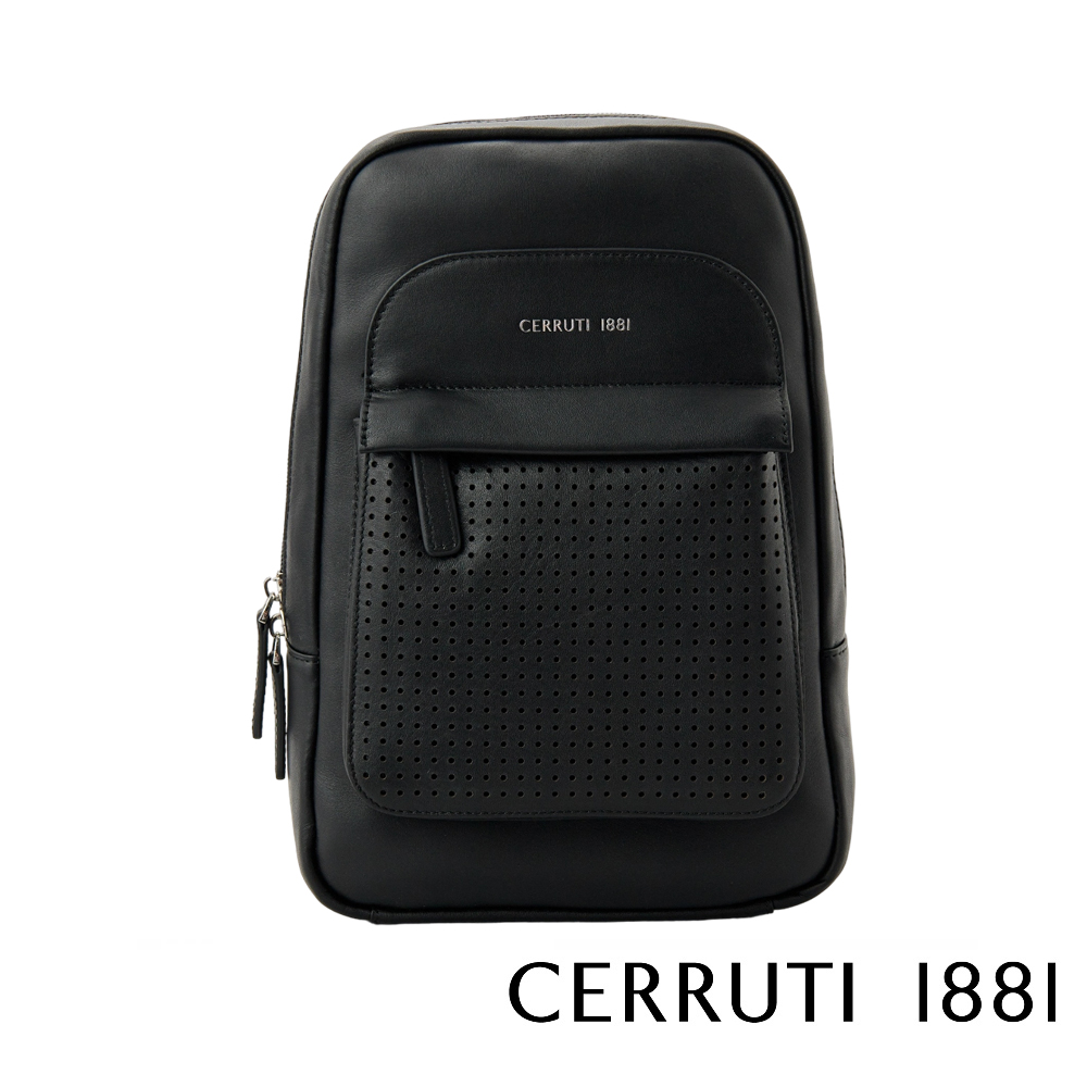 Cerruti 1881 頂級義大利小牛皮單肩包 CEBO06544M 全新專櫃展示品(黑色)