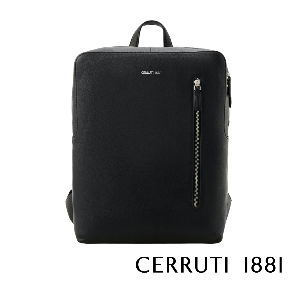 Cerruti 1881 頂級義大利小牛皮後背包 CEZA06579M 全新專櫃展示品(黑色)