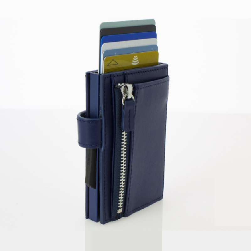 OgonDesigns Cascade Zipper Wallet SNAP RFID 安全防盜環扣真皮拉鍊三摺錢包