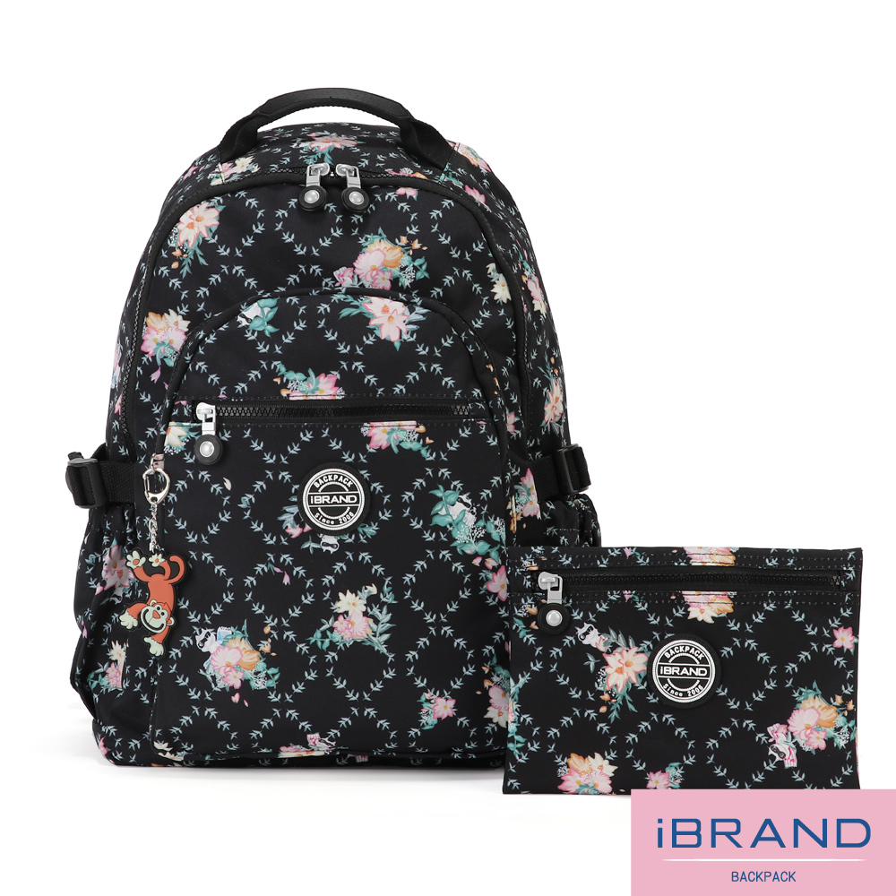 iBrand 後背包 簡約輕盈尼龍多功能後背包-喵星花園