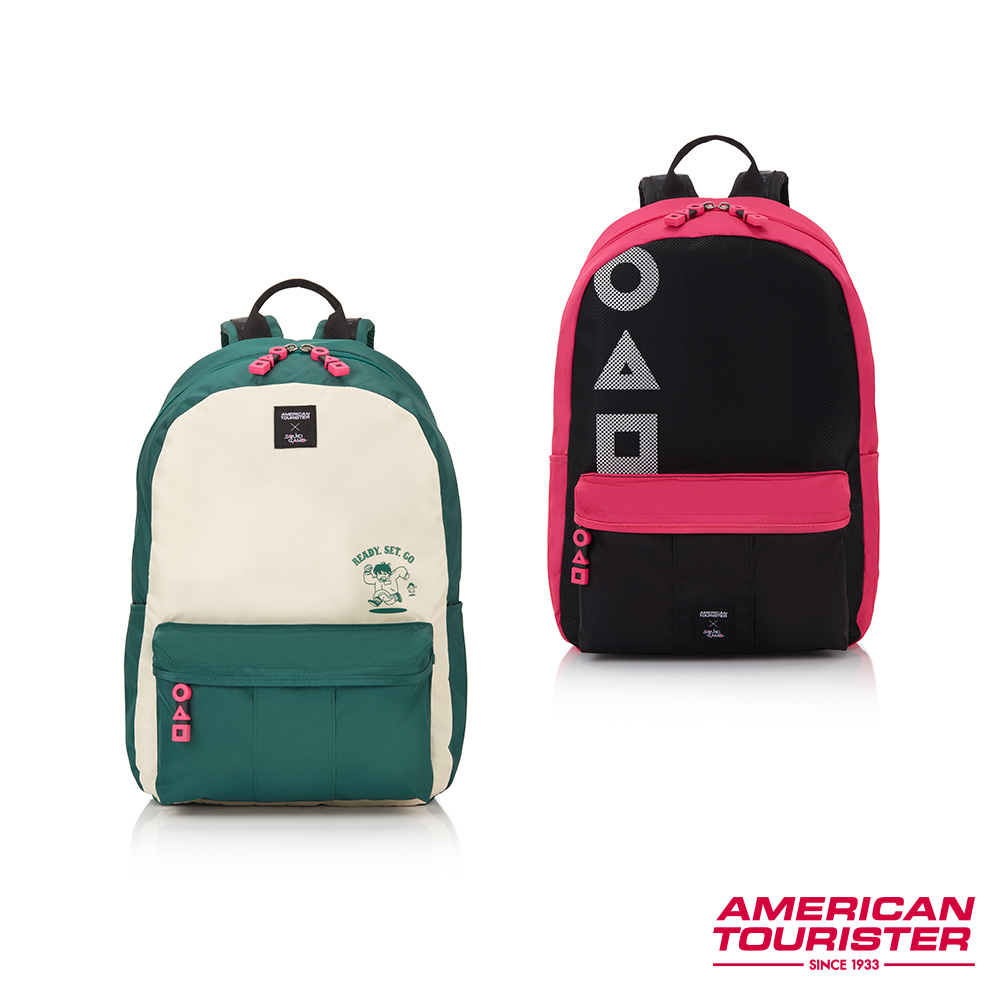 American Tourister 美國旅行者 X SQUID GAME魷魚遊戲聯名 輕量休閒後背包/通勤包/雙肩包 (多色可選)