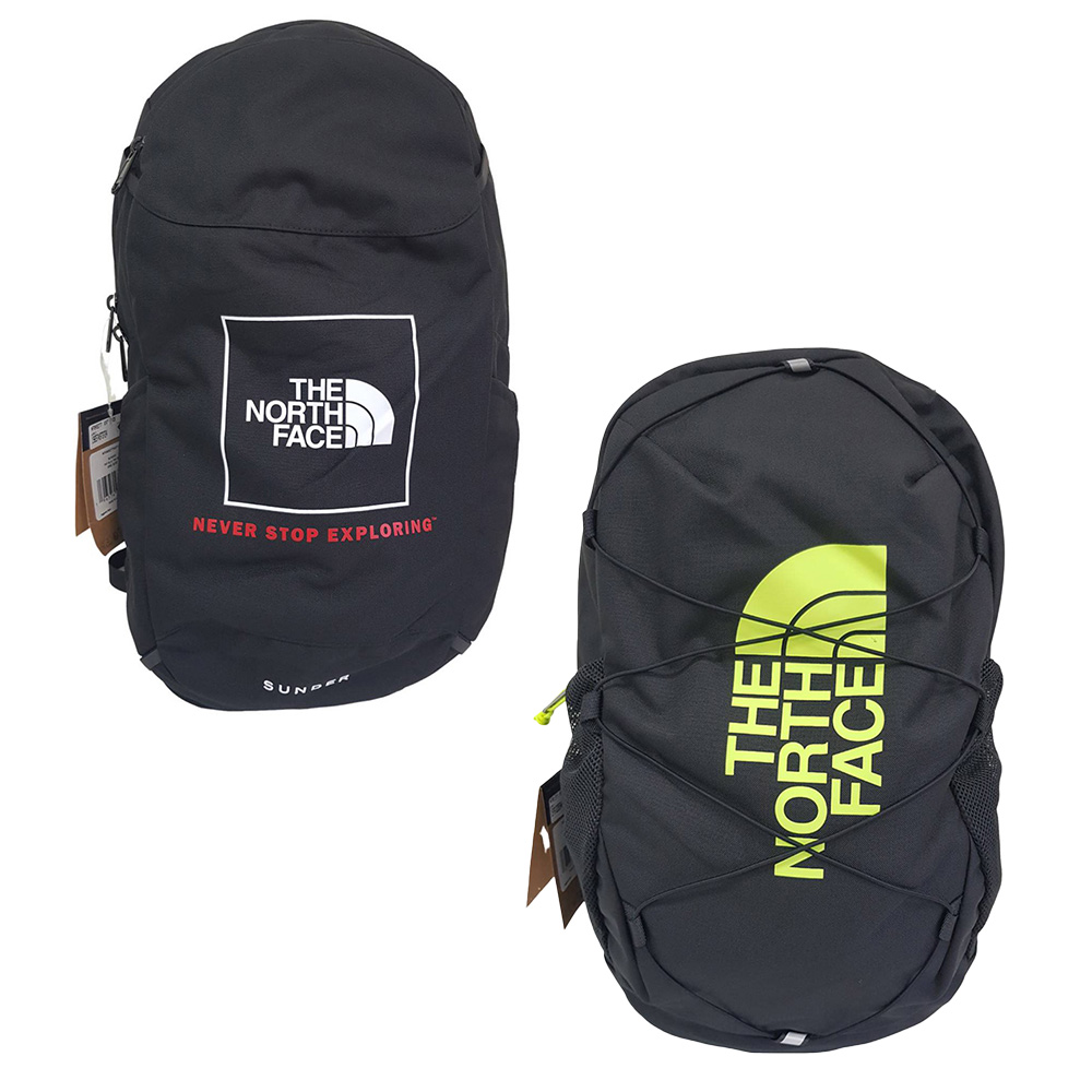 The North Face 北面 綠色LOGO/黑色 男女舒適背負大容量運動休閒後背包