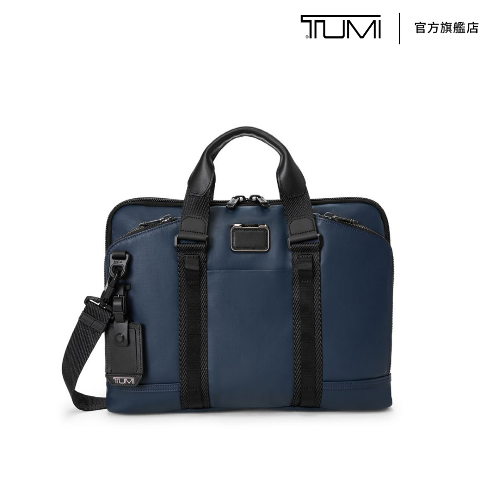 TUMI ALPHA BRAVO Academy 帆布筆電公事包 - 海軍藍