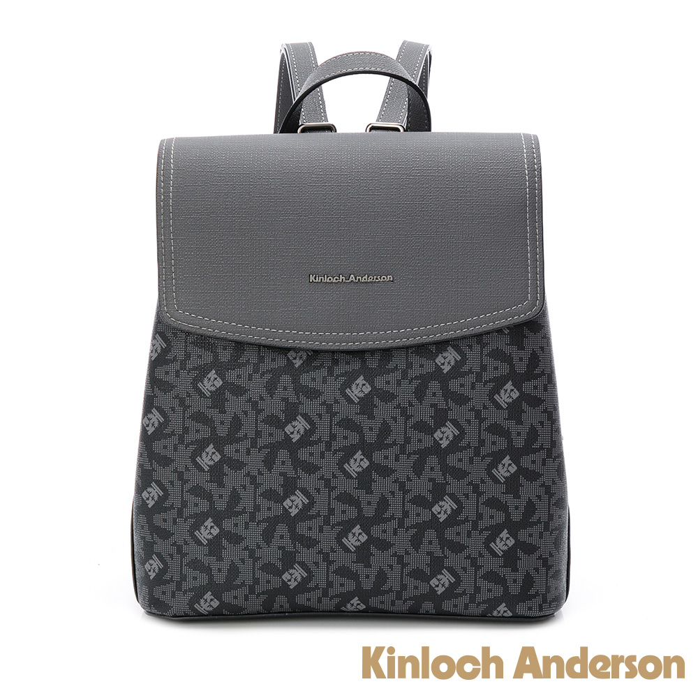 Kinloch anderson 金安德森 Hulda 經典老花紋後背包-暗灰