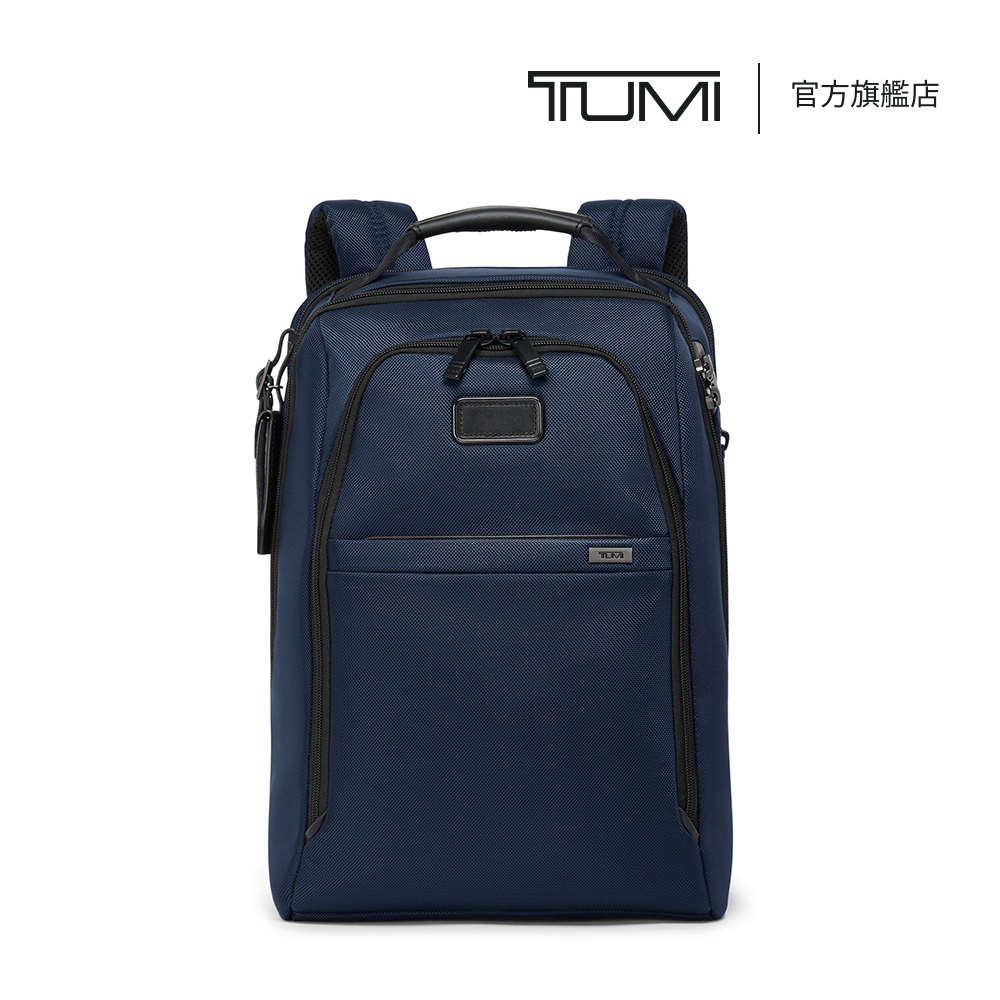 TUMI Alpha 中型 15 吋筆電可擴展彈道尼龍後背包 - 海軍藍