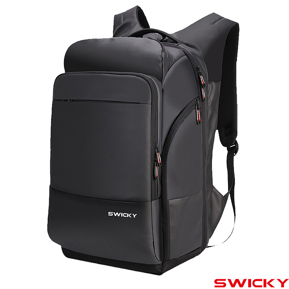 SWICKY 輕量型男多功能電腦後背包 (黑)