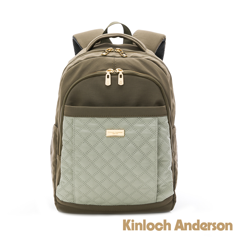Kinloch anderson 金安德森 Harriet 菱格紋大容量後背包-迷霧綠