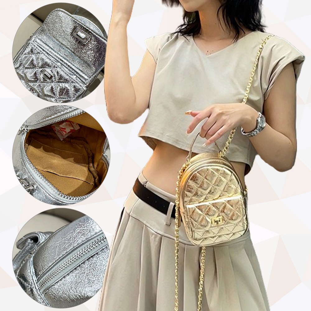 LEESA 凱莉流行商品館 鏈條單肩包 單肩包 後背包 小背包 迷你後背包 女生包包 1057
