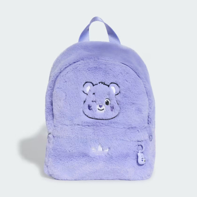 adidas 愛迪達 Care Bear Bp KT4398 中童 後背包 休閒包 小熊 遠足 毛絨絨 紫