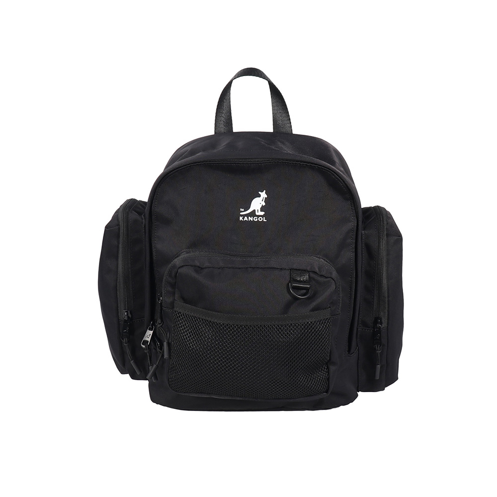 KANGOL 英國袋鼠經典LOGO多隔層機能方形後背包(釋壓背帶/書包/通勤休閒)