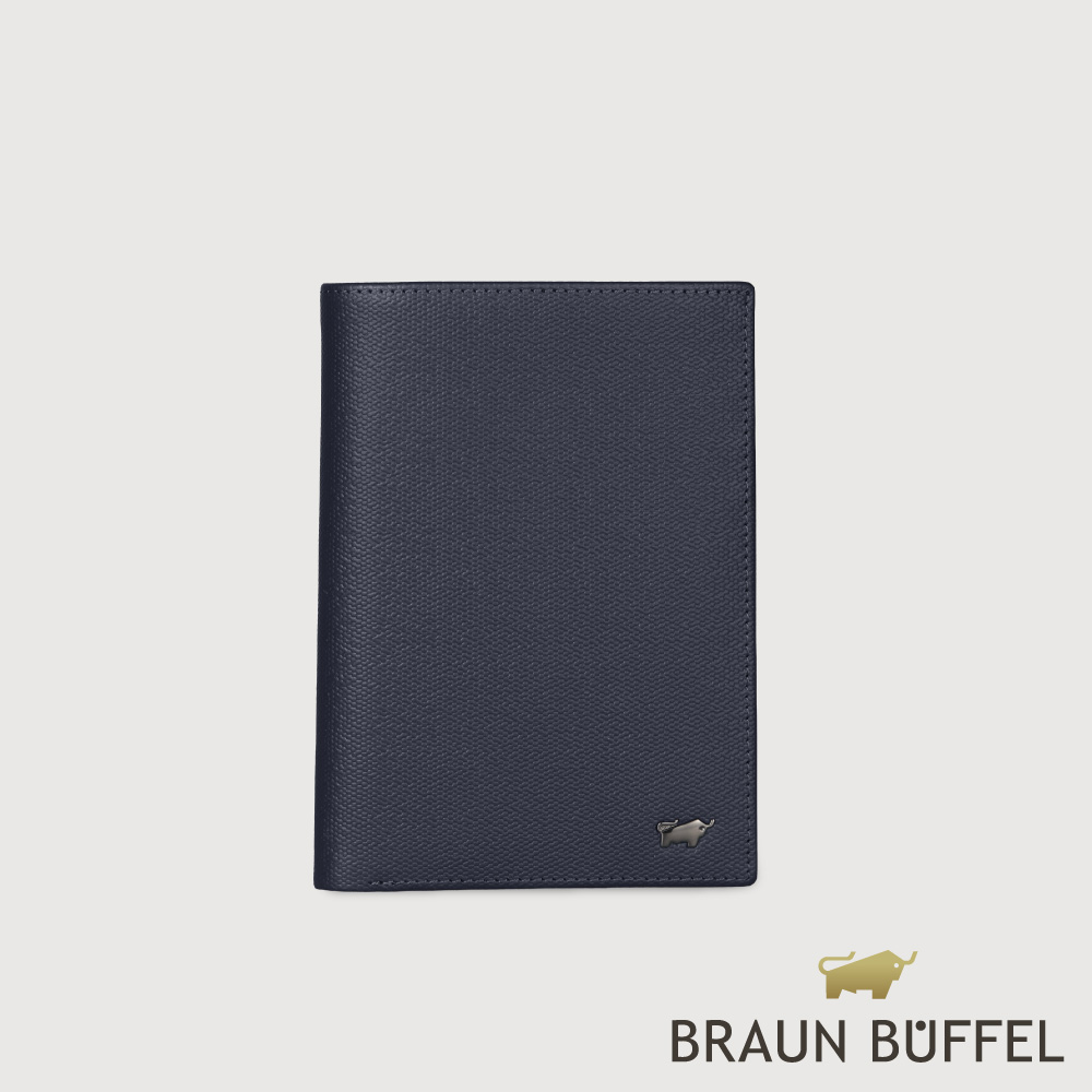BRAUN BUFFEL 德國小金牛 台灣總代理 安德勒-1 6卡護照夾-深藍/BF531-181-DB
