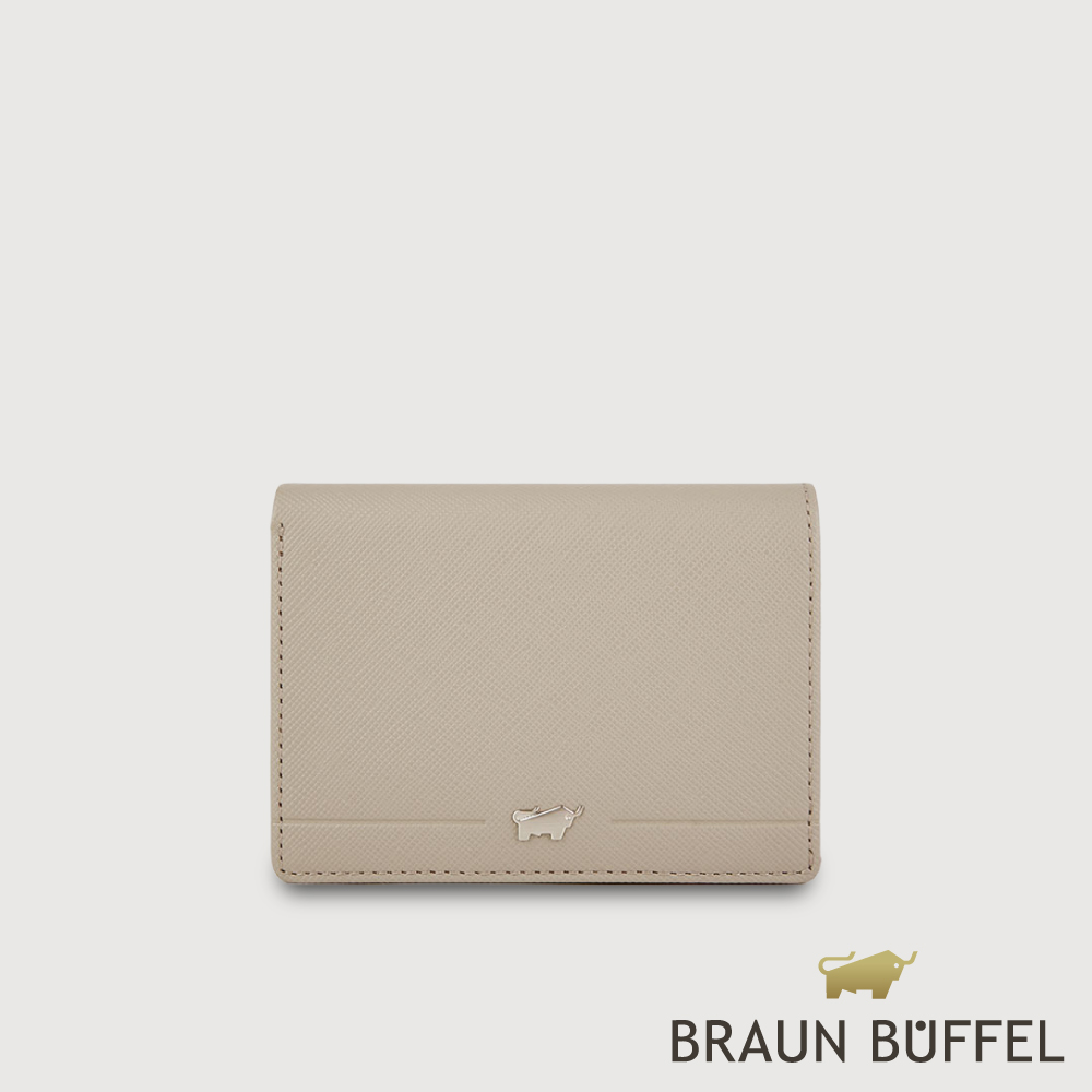 BRAUN BUFFEL 德國小金牛 台灣總代理 格瑞克-F 5卡名片夾-杏色/BF586-131-HM