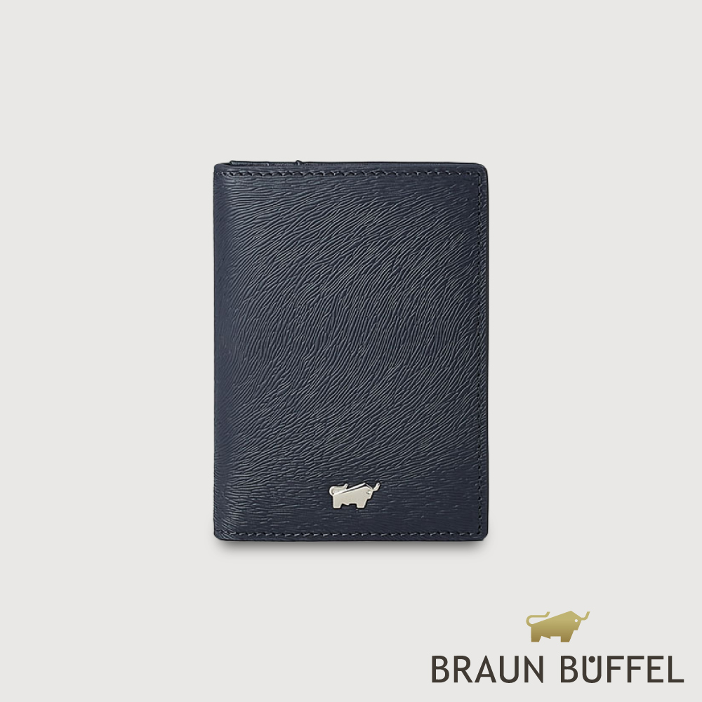 BRAUN BUFFEL 德國小金牛 台灣總代理 蘇菲娜-B 名片夾-深藍/BF886-140-DB