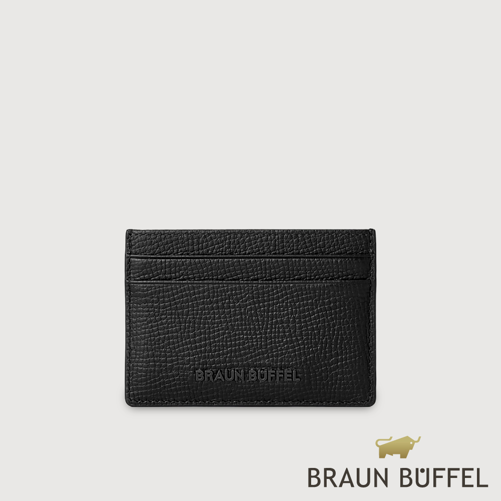 BRAUN BUFFEL 德國小金牛 台灣總代理 妮娜-A 4卡卡夾-黑色/BF883-151-BK