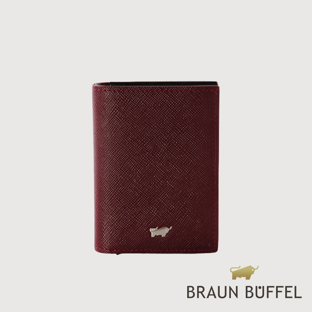 BRAUN BUFFEL 德國小金牛 台灣總代理 瑾-B 名片夾-酒棕色/BF709-123-TP