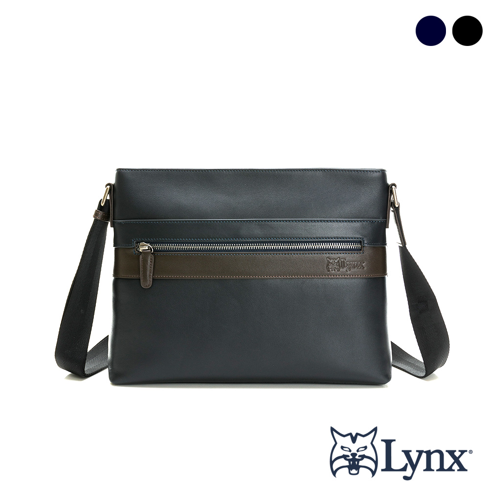 Lynx 山貓 - 美國精品nappa牛皮軟質感橫式側背包(大)-共2色