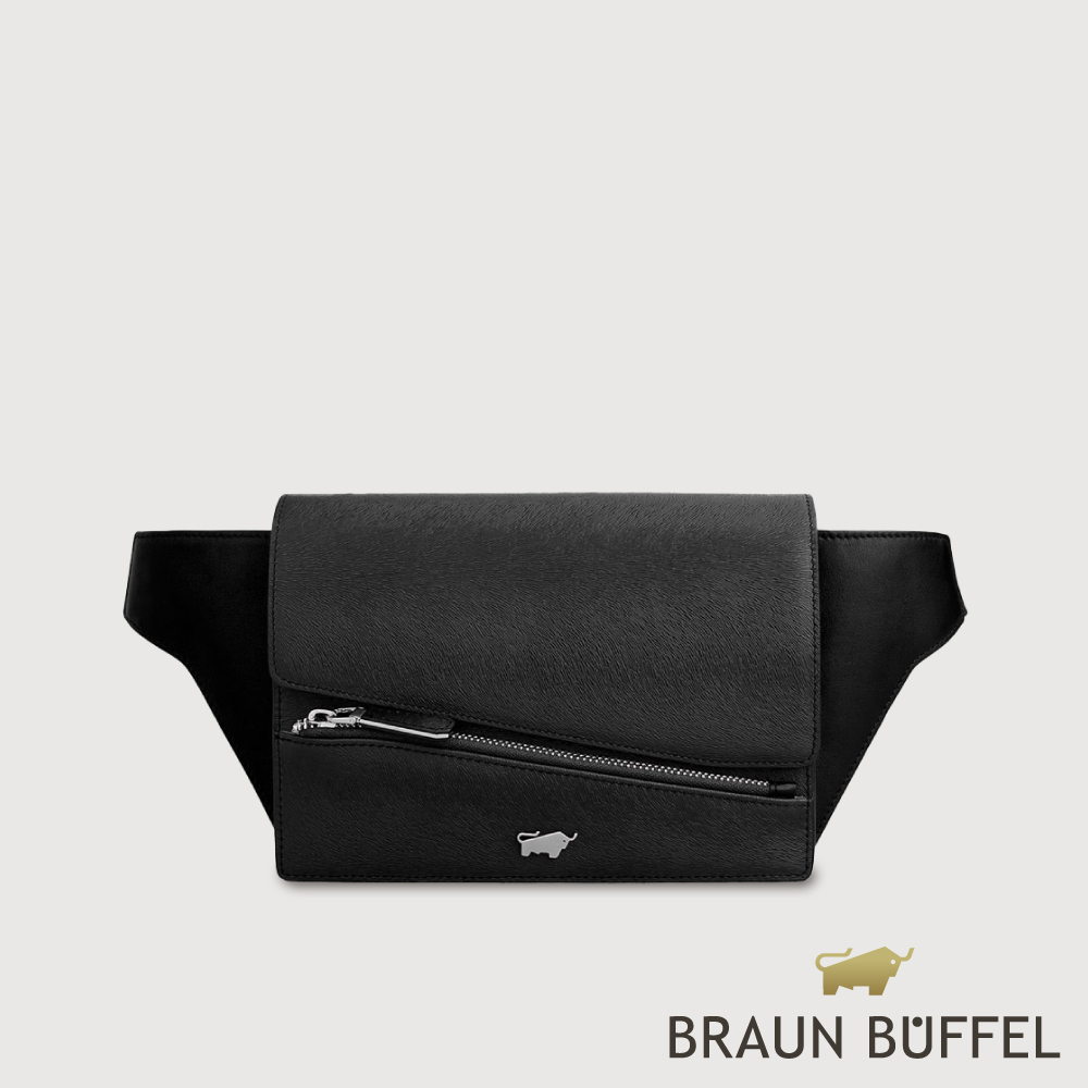 BRAUN BUFFEL 德國小金牛 台灣總代理 阿格馬林 腰胸包-黑色/BF560-06-BK
