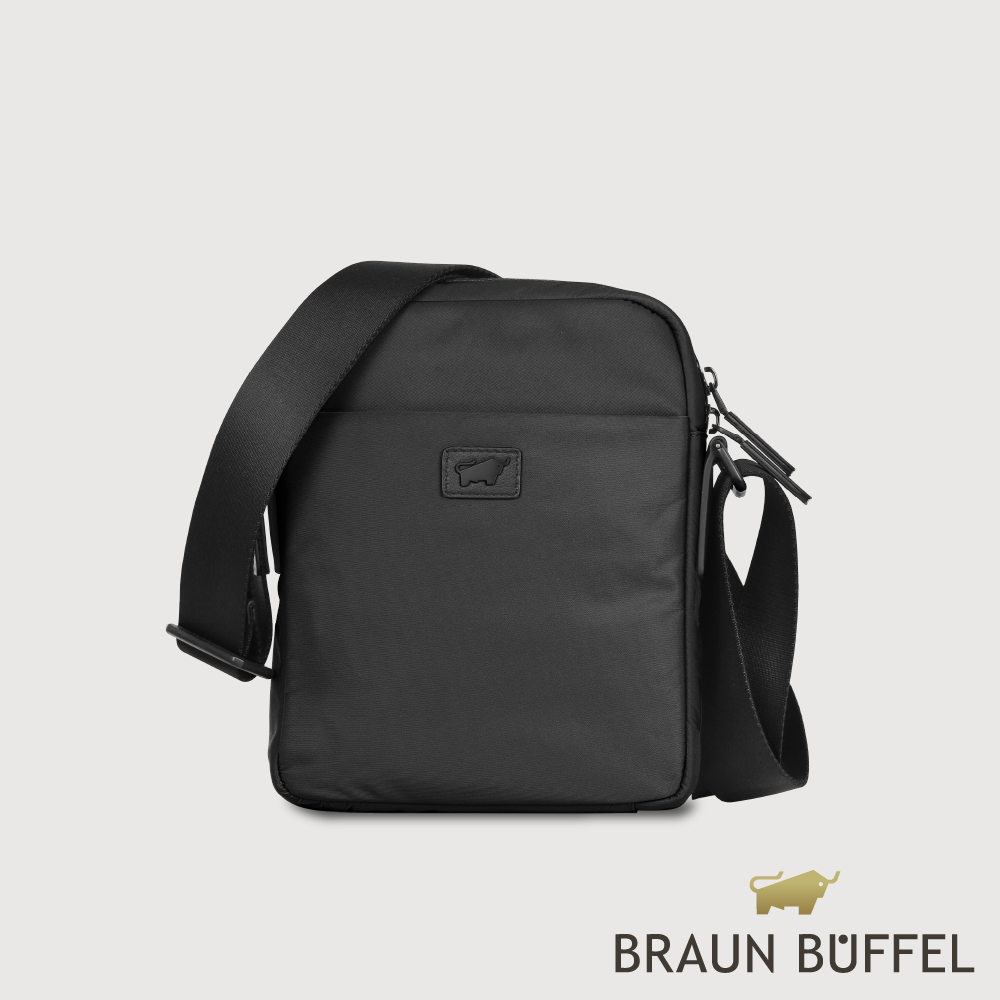 BRAUN BUFFEL 德國小金牛 台灣總代理 亞酷 大直式斜背包-黑色/BF511-TW17-BK