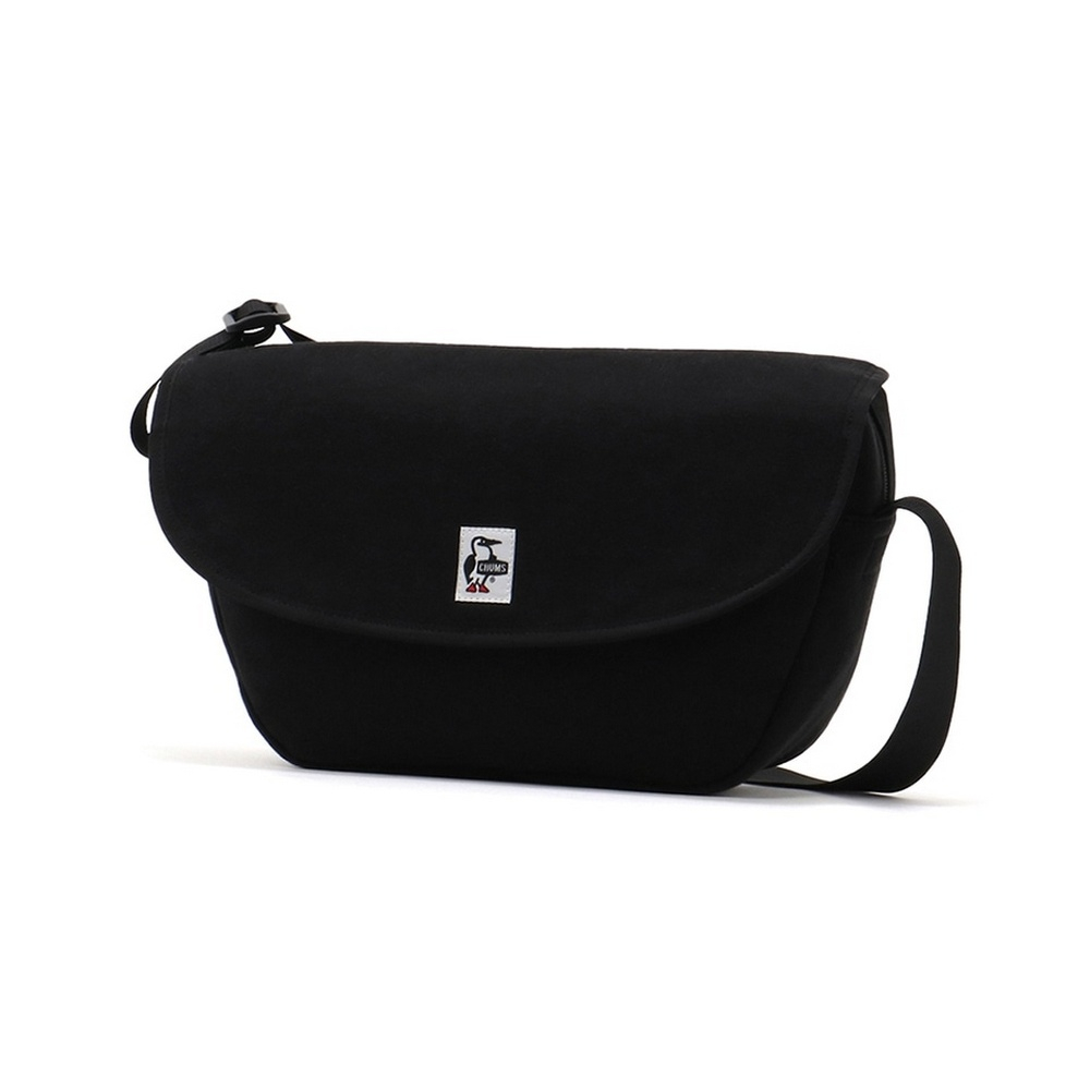 CHUMS Round Flap Shoulder Bag Sweat肩背包 黑色 CH603601K001
