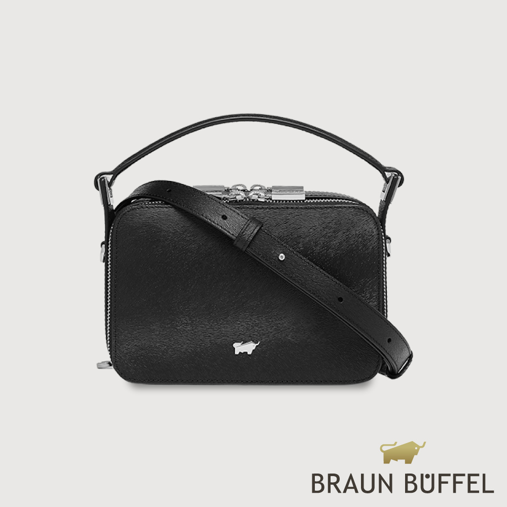 BRAUN BUFFEL 德國小金牛 台灣總代理 潘-A 小斜背包-黑色/BF869-11-BK