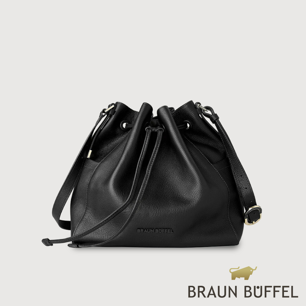 BRAUN BUFFEL 德國小金牛 台灣總代理 妮娜-A 大水桶包-黑色/BF883-32-BK