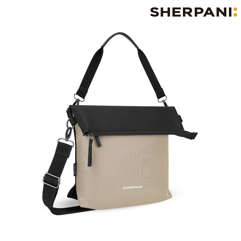 Sherpani RFID 防盜多功能側背包 26I Vale AT 12L|卡其-黑 (RFID屏蔽 平板適用)