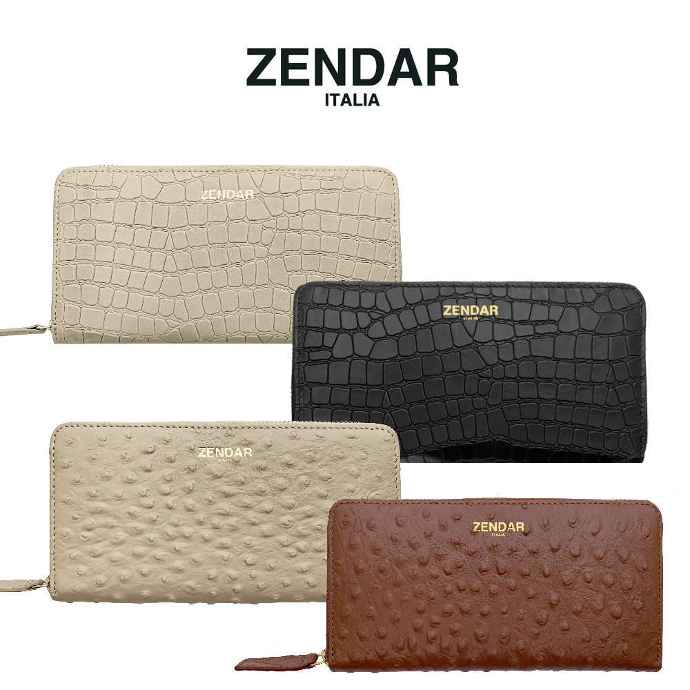 CROSS 高仕ZENDAR 頂級小羊皮鱷魚紋/鴕鳥紋拉鍊長夾全新專櫃展示 CROSS 高仕ZENDAR 頂級小羊皮鱷魚紋/鴕鳥紋拉鍊長夾全新專櫃展示