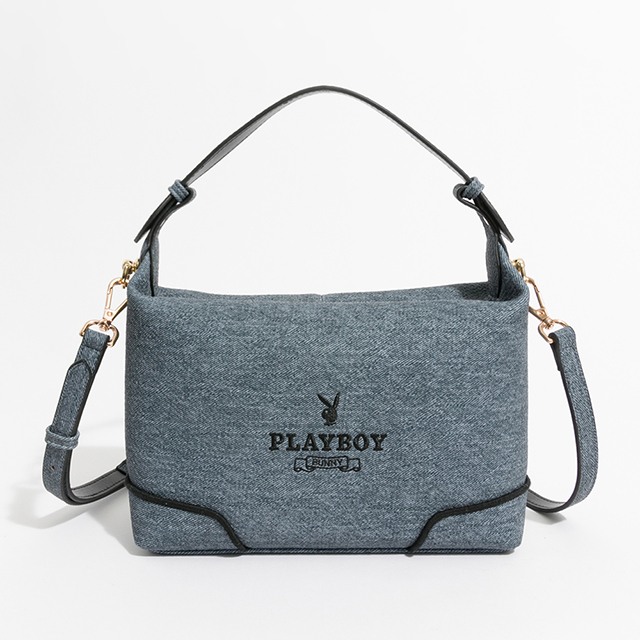 PLAYBOY 肩背包附長背帶 Elevated系列 - 藍色
