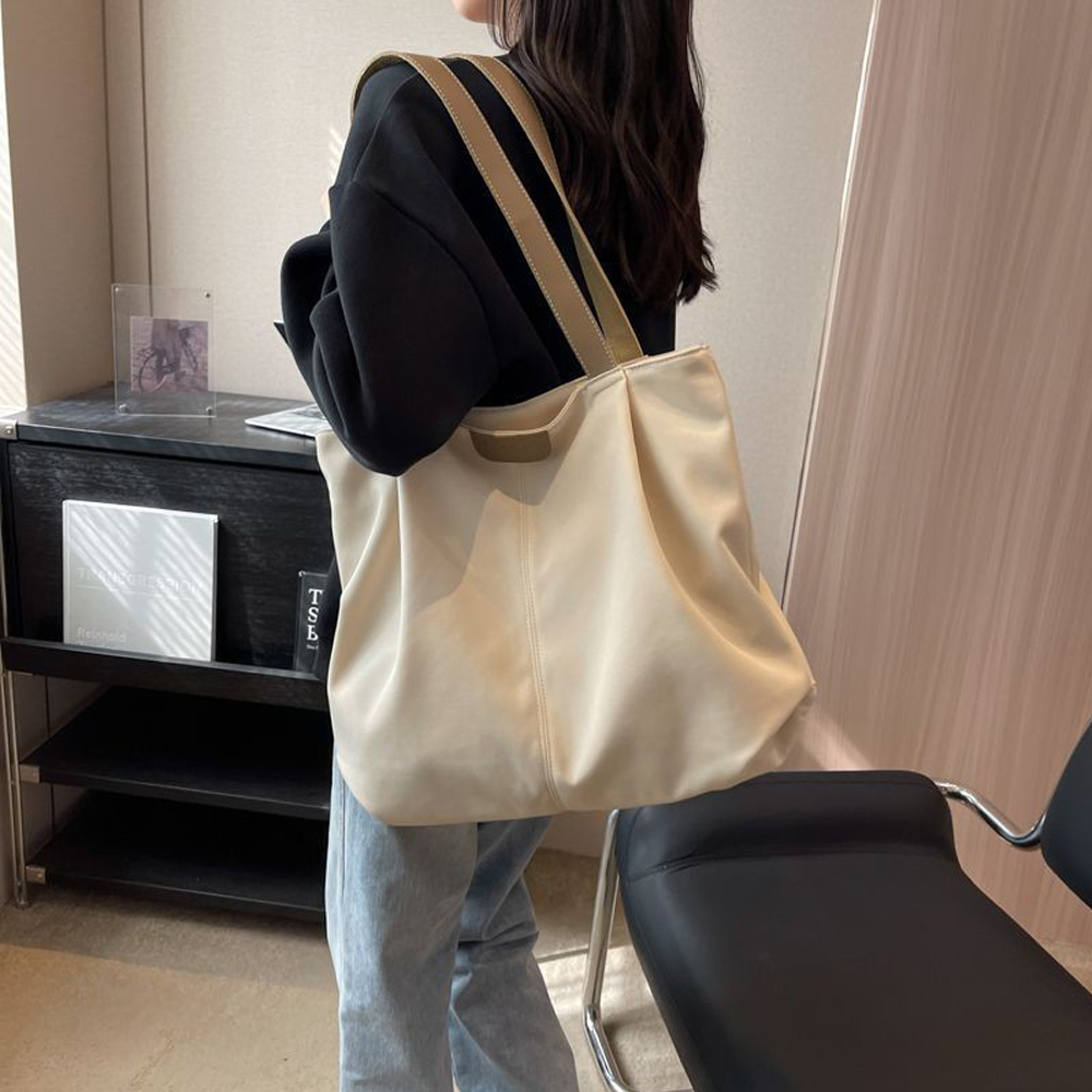 女用輕便捏折設計手提帆布袋 托特包