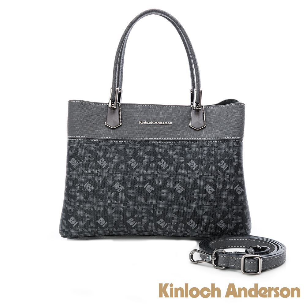 Kinloch anderson 金安德森 Hulda 經典老花紋小型托特包-暗灰