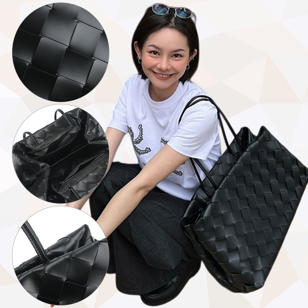 LEESA 凱莉流行商品館 女生包包 包包 編織托特包 真皮包包 大容量手提包 單肩包 273
