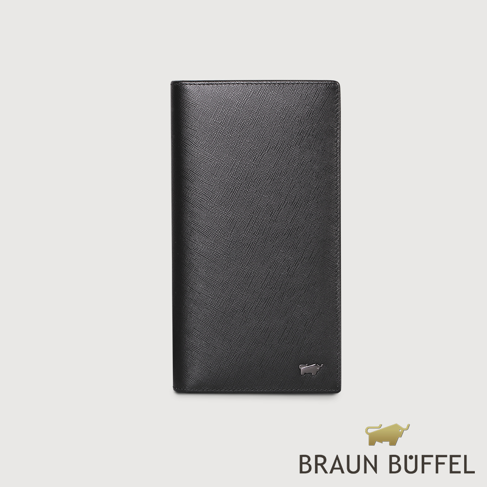 BRAUN BUFFEL 德國小金牛 台灣總代理 至尊 17卡長夾-黑色/BF536-631-BK