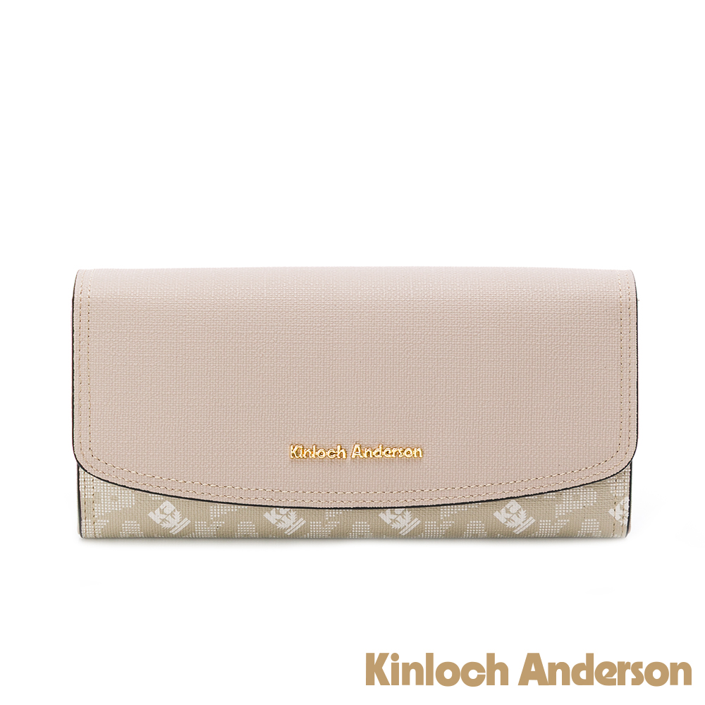 Kinloch anderson 金安德森 Genevieve 經典老花壓釦長夾-杏灰