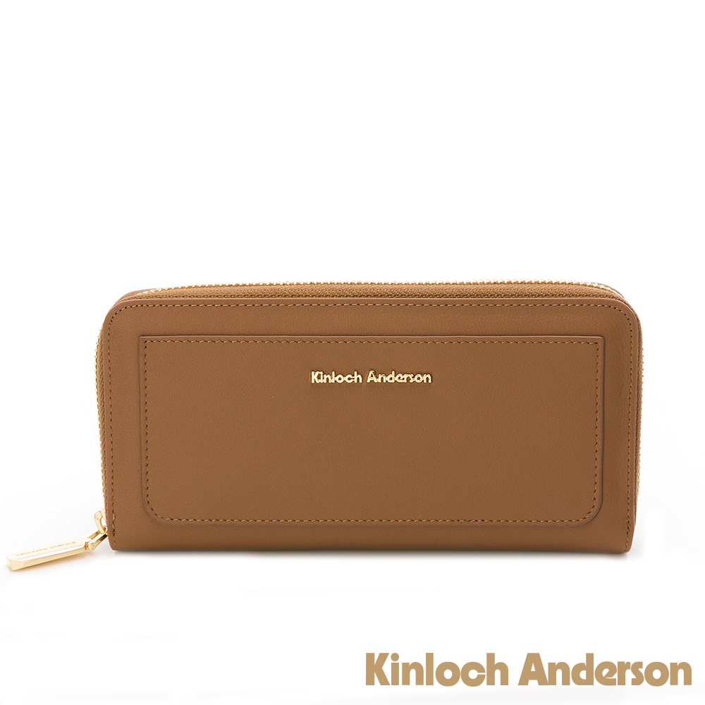 Kinloch anderson 金安德森 Evelyn 牛皮拉鍊長夾-焦糖棕