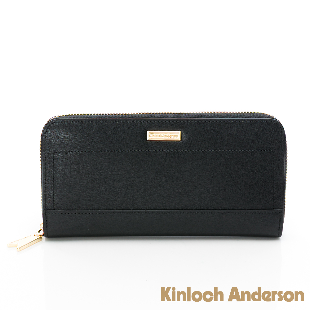 Kinloch anderson 金安德森 Dominic 金標牛皮拉鍊長夾-深空黑