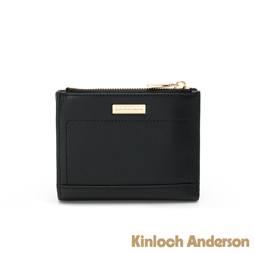 Kinloch anderson 金安德森 Dominic 金標牛皮壓扣短夾-深空黑
