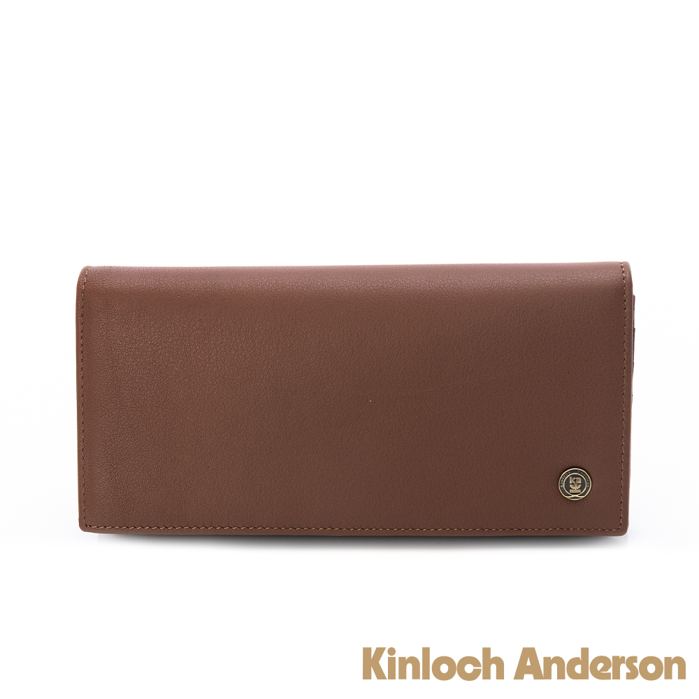 Kinloch anderson 金安德森 Hogan 圓標翻蓋式長夾-栗葉棕