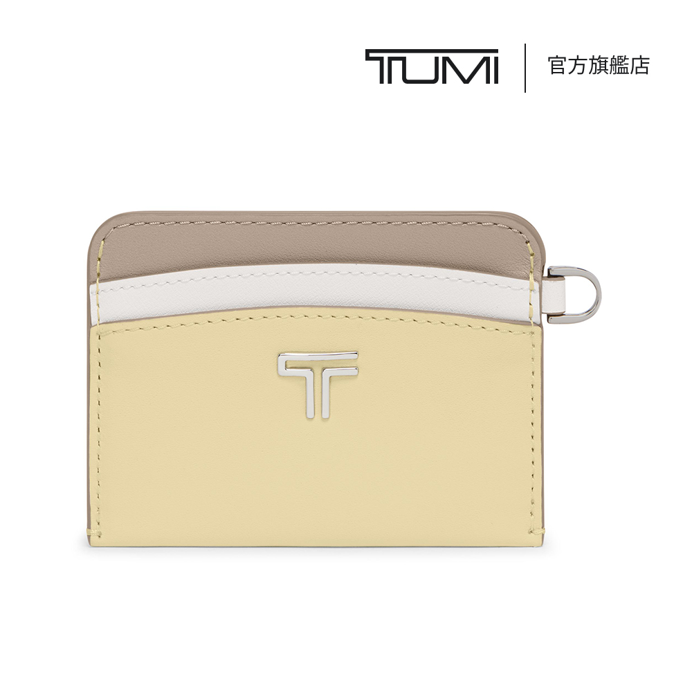 TUMI Belden 手風琴式皮革卡片夾 - 柔霧黃