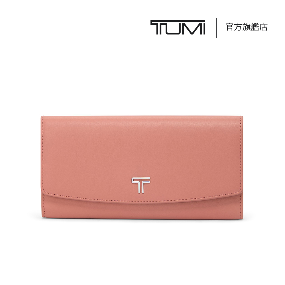 TUMI Belden 長款掀蓋式皮夾 - 粉陶色