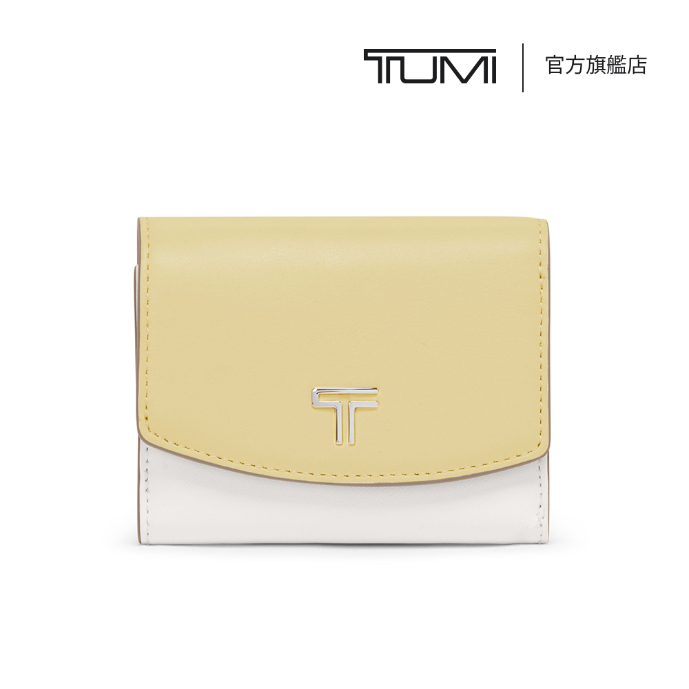 TUMI Belden 精巧掀蓋式皮革短夾 - 柔霧黃